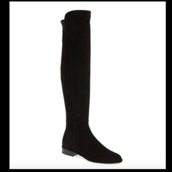 STUART WEITZMAN ALLGOOD BLACK OTK SUEDE STRETCH BOOT 9 - Picture 3 of 12